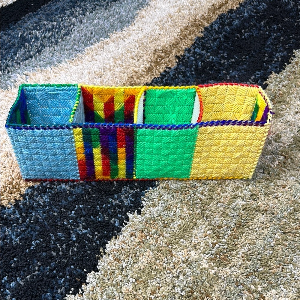 Handmade Knitted Organizational Tray Great for Organizing Brushes, Makeup Art